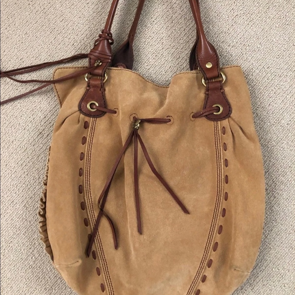 Lucky Brand Brown Suede Leather Shoulder Bag